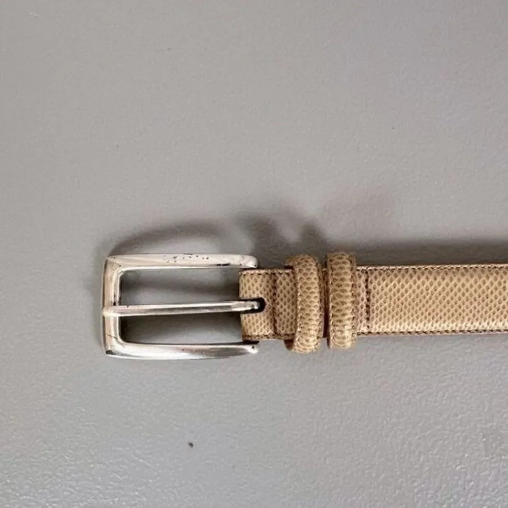 WCM NEW YORK WOMENS REPTILE BELT TAN SIZE 16